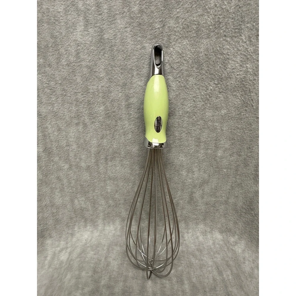 Kitchen Whisk‎ Egg Beater Light Green Handle Stainless Steel Heavy Duty